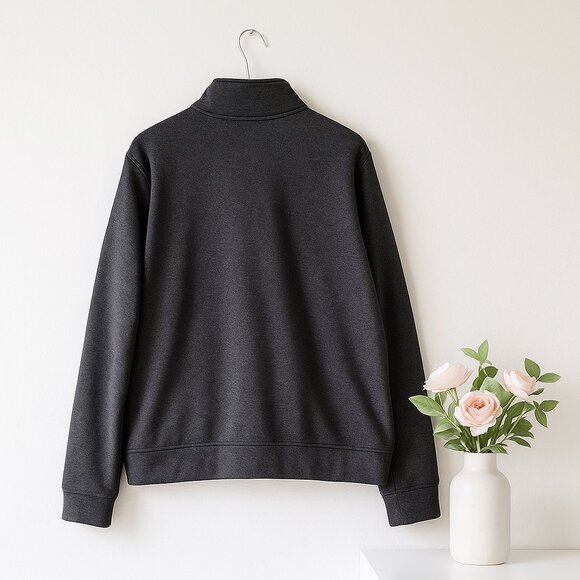 Sonoma Men’s XL Dark Blue Full Zip Fleece Jacket Stand Collar 3 Zip Pockets - Picture 2 of 10